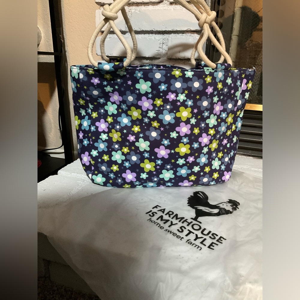 Farmhouse is My Style Purple Flowers Bag